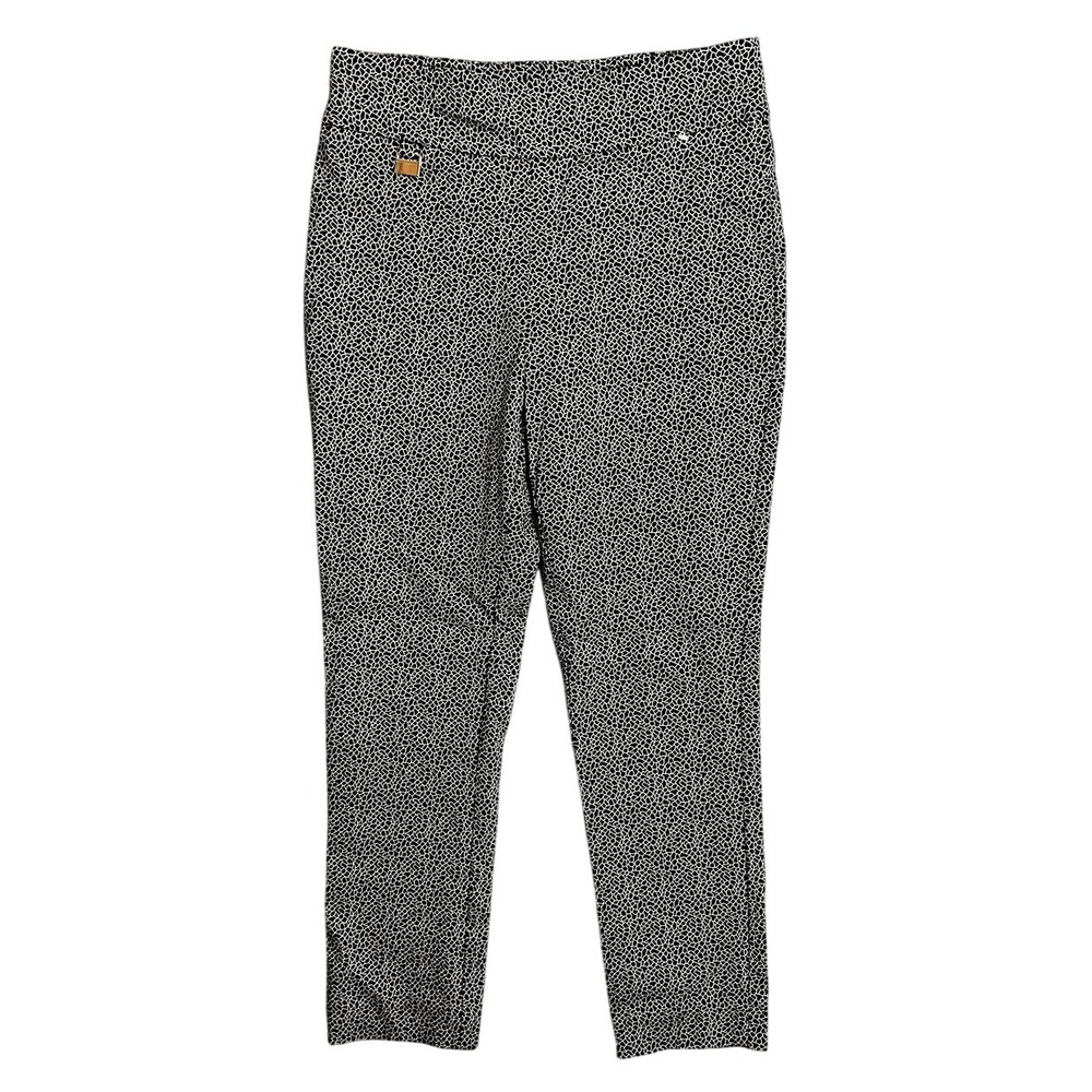 Alex & Olivia Women's Size 6 Black & White Geometric Pull On Stretch Pants‎